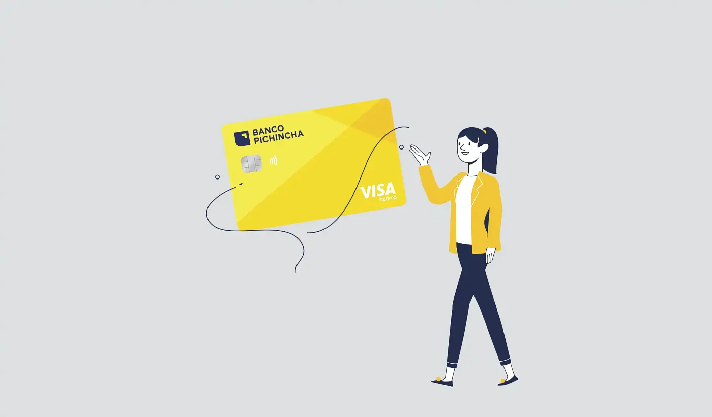 Partes o elementos de una tarjeta de débito.